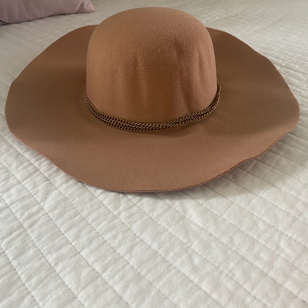 Wide Brim Fedora Fluffy Suede Summer Hat Wool Gold - Picture 3 of 7